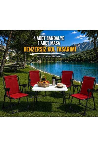DEKOZUM HOLİDAY Kamp Seti Kamp Sandalyesi Kamp Masası Katlanır Kamp Piknik Se...