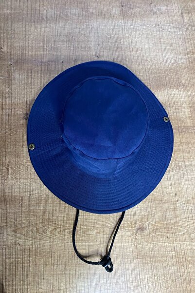 Mollycrush Luxury Safari Camping Hat Wide Brim |   Navy Blue Men's Drawstring...