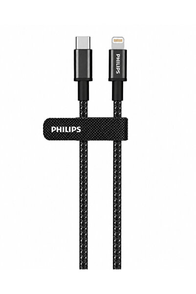 Philips DLC1030L/00 USB-C to Lightning 3A 480 Mbps Örgülü Şarj Kablosu, 1 Metre