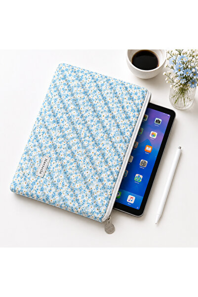 nartella Mavi Tablet Çantası 10-13 İnç iPad Kılıfı Kapitone Organizer Çanta -...