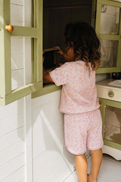 Cigit Desenli Oversize Şortlu Takım 1-7 Yaş Bej