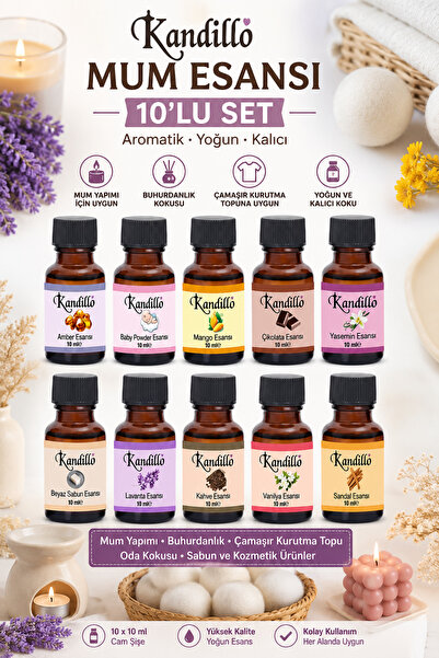 Dünya Magnet Mum Esansı 10'lu Set Aromatik Çamaşır Kurutma Topu Buhurdanlık K...