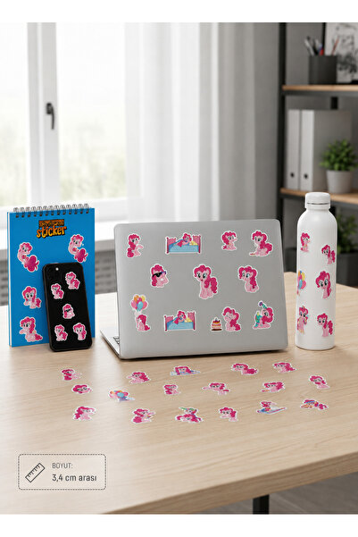 Simirna Tasarım My Little Pony Pinkie Pie Sticker Seti 52 Adet Fotoğraf Kağıd...