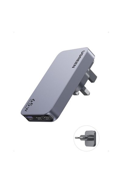 Ugreen 2x USB Type-C, 1x USB GaN 65W Gri