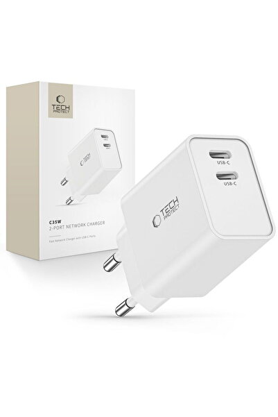 Tech-Protect 2x USB-C PD 35W Alb
