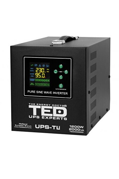 TED Electric UPS 2000VA/1200W с удължена продължителност на работа, LiFePO4, ...