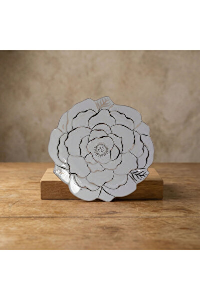 Güral Porselen Rose Premium Hand Decorated Decorative Porcelain Plate 21 cm