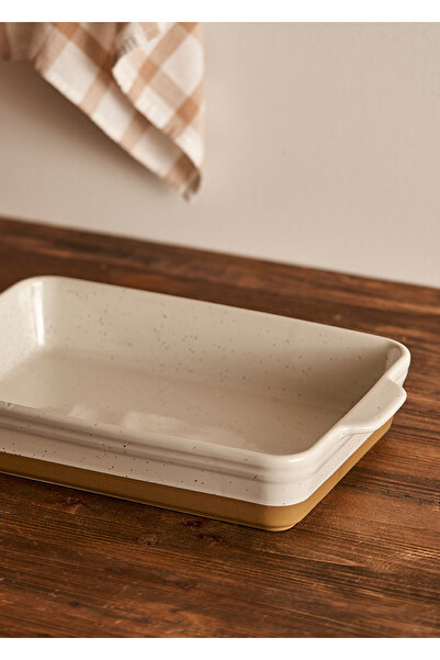 Bella Maison Margot Stoneware Fırın Kabı Beyaz (38,7x24,2x7,2 cm)