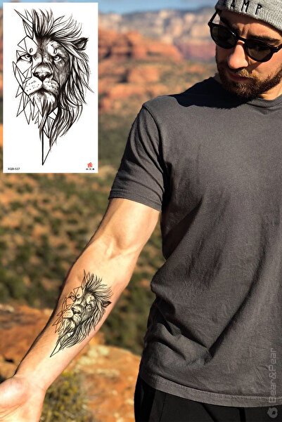 BP Tattoo Geometrik Aslan Geçici Kol Bacak Omuz Dövmesi