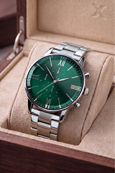 Güncel Vitrin Silver Khaki Men's Wristwatch