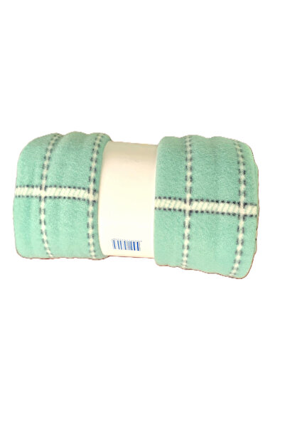 Kotonia Home pătură polar - decor geometric, față-verso, 130x180 cm, verde fi...