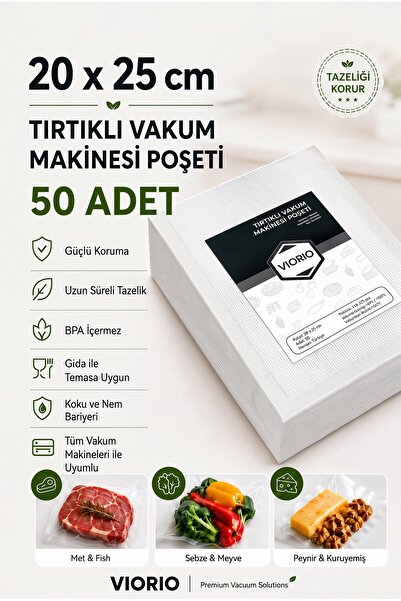 VI'ORIO كيس ماكينة مكنسة مسننة مقاس 20×25 50 قطعة