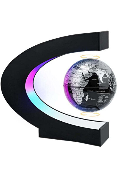 CrabTECH Glob Magnetic Levitant Mini Globe Lumini Led Multicolore Rotatie Aut...