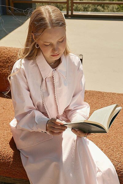 ZÜLAYS Scarf Skirt Set Dusty Pink