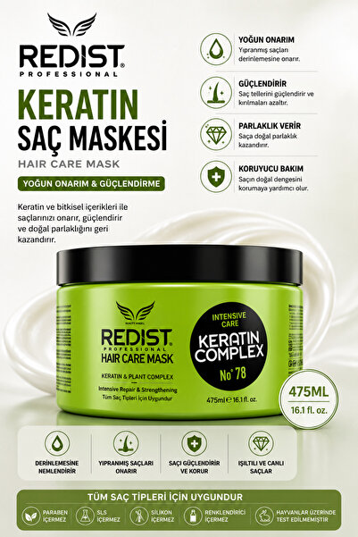 Redist Aşırı Yıpranmış Ve Yanmış Saçlar Için Hızlı Saç Uzatan Keratinli Saç B...