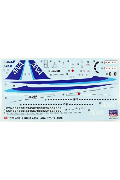 Genel Markalar 32 10732 1/200 Ölçek, ANA Airbus A320, Yolcu Uçağı Plastik Model Kiti