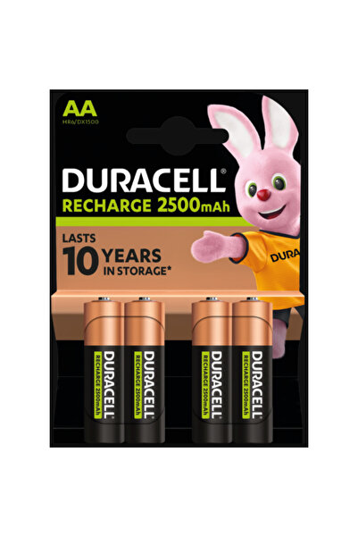 Duracell Set 4 baterii reîncărcabile AA (HR6/DX1500), 1.2V, 2500mAh – StayCha...
