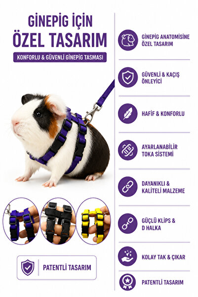 ozzipetshop Ginepig Gine Pig Tasması Özel Patentli Tasarım