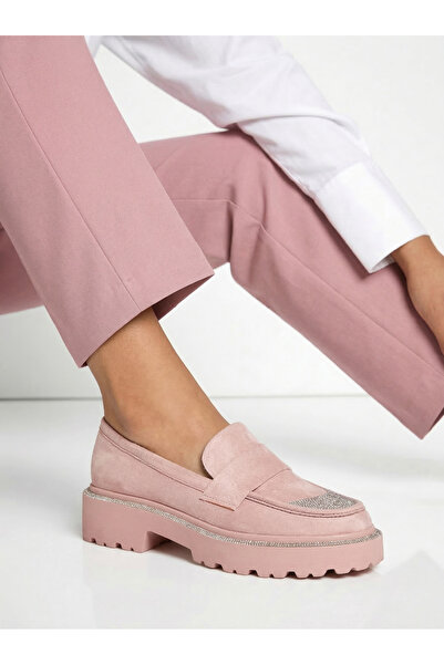 Zaira Pantofi casual dama roz din piele ecologica intoarsa Neo #18566 - 36