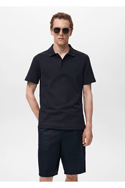 MANGO Man Polo țesut în linie fină