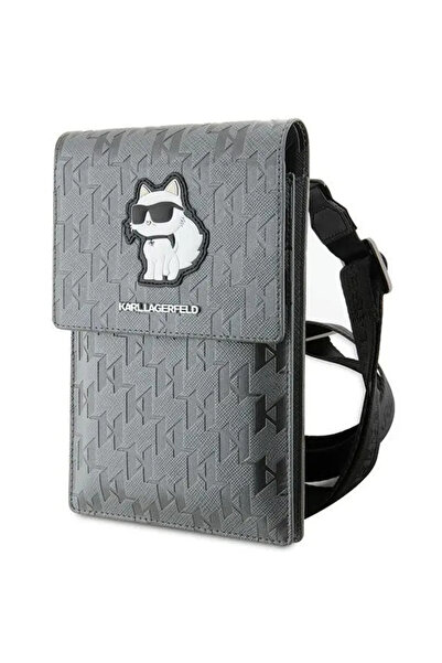 Karl Lagerfeld Geantă de mână Case KLWBSAKHPCG - Argintiu Saffiano Monogram C...