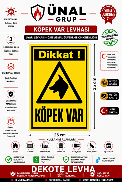 ünalgrup Dikkat Köpek Var Uyarı Levhası