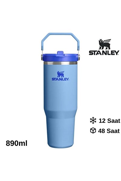 Stanley The IceFlow Flip Straw Pipetli Termos Bardak 0.89 LT Matara MAVİ