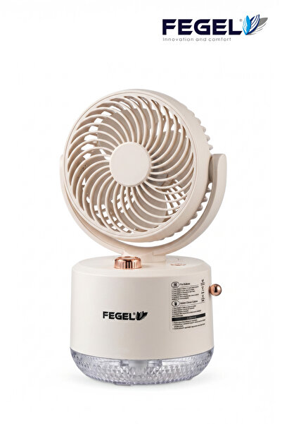 Fegel FG-03 | Buharlı Nemlendirmeli Masaüstü Şarjlı Fan