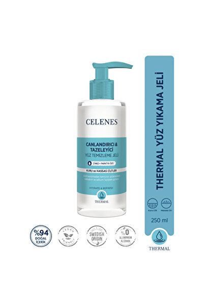 Celenes Thermal Kuru ve Hassas Ciltler için Yüz Temizleme Jeli, 250 ml