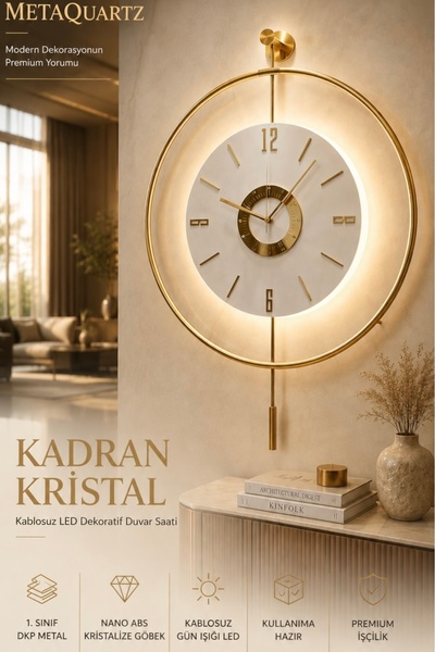 MetaQuartz Aksesuar Orjinal Metal- İskandinav Kadran Gold (BÜYÜK BOY 50X75CM)...