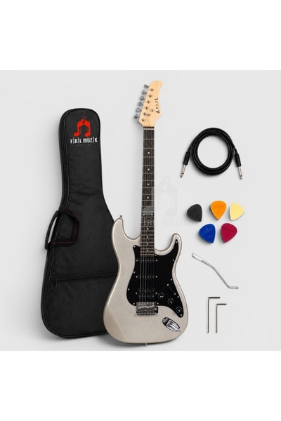 Angel Firil Müzik AEG111 Gri Hss Strar Elektro Gitar (Taşıma Çantası + Jack k...