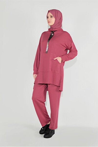 TRENDTESETTÜR KADIN PEMBE (K.GÜL) BOĞAZLI EŞOFMAN TAKIM 1236