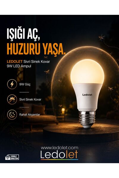 LEDOLET Sivri Sinek Kovar 9w Led Ampul