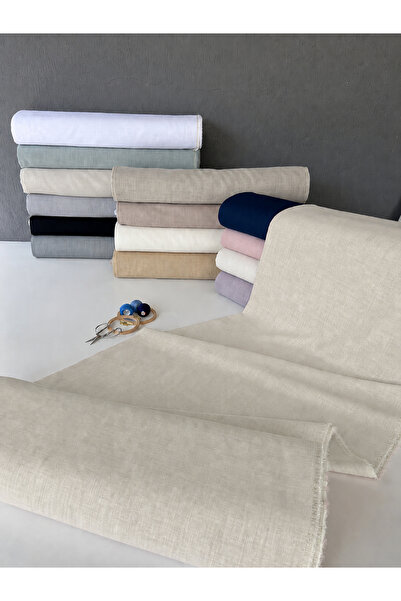 sarra Linen Düz Kumaş,linen Etamin, Punch Ve Pano Kumaşı - No.5 Bej