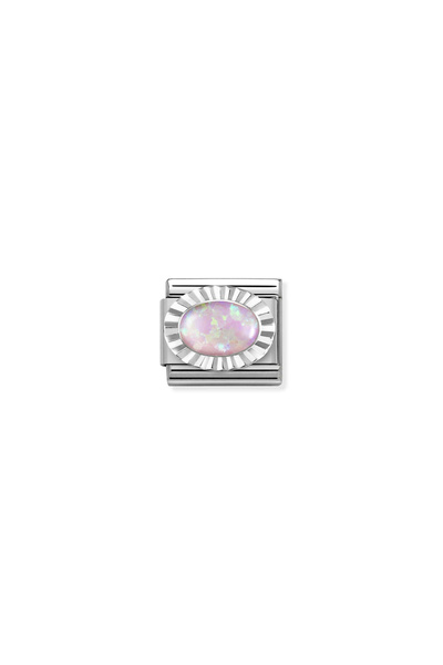 NOMİNATİON Classic Dekoratif Link - Taşlar Oval Elmas - Opal boynuz -  925 Gümüş