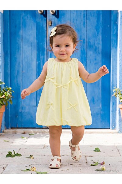 Civil Baby Rochie cu fundă pentru 6-18 luni - Galben
