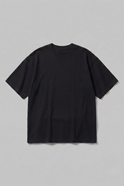 gothamvibes Erkek Blank Oversize Siyah T-Shirt