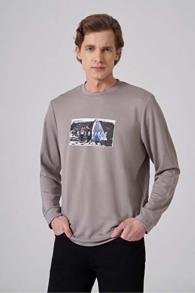 Morven Tendință Stone pentru bărbați cu imprimeu guler rotund Swea tricou
