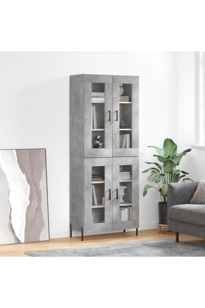 Concept Dulap înalt, gri beton, 69,5x34x180, lemn compozit