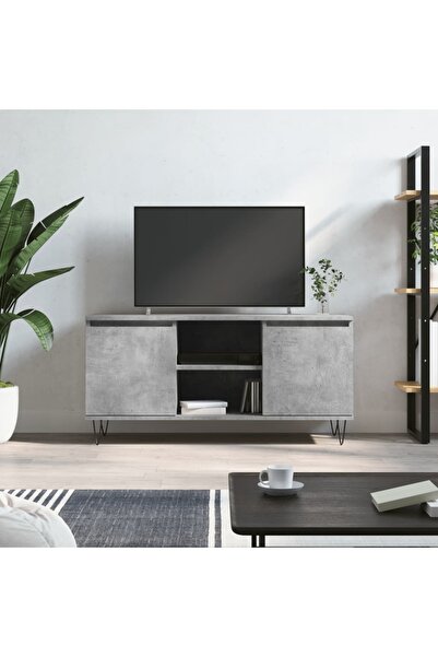 Concept Comodă TV, gri beton, 104x35x50 cm, lemn compozit