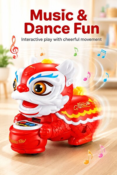 DAT Smart Dance Lion Toy - Musical Light-Up Robot with Dancing Movements