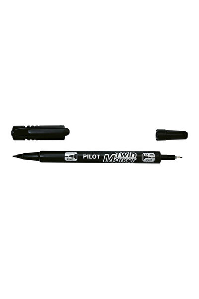Pilot Marker permanent Twin Begreen vârf rotund 0,4 mm negru