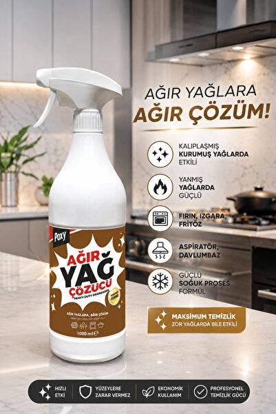 Poxy Ağır Yağ Çözücü 1000 ml Aspiratör, Izgara, Fırın, Ocak, Tava Yanmış Yağ ...