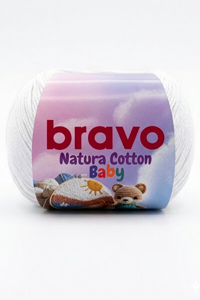 Bravo Natura Cotton Baby White 306 100% Bumbac Koton Baby & Amigurumi Punch P...