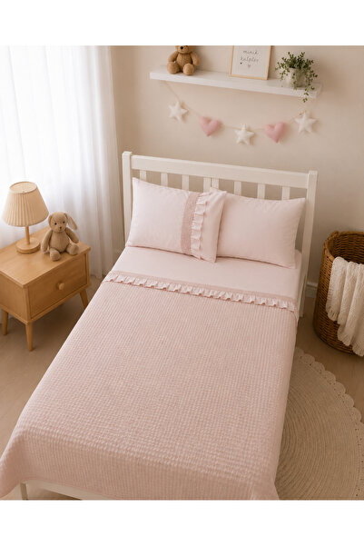 SALLHOMEE %100 Pamuk 4 Parça Pembe Bebek Pike Takımı – Yumuşak, Nefes Alan & ...