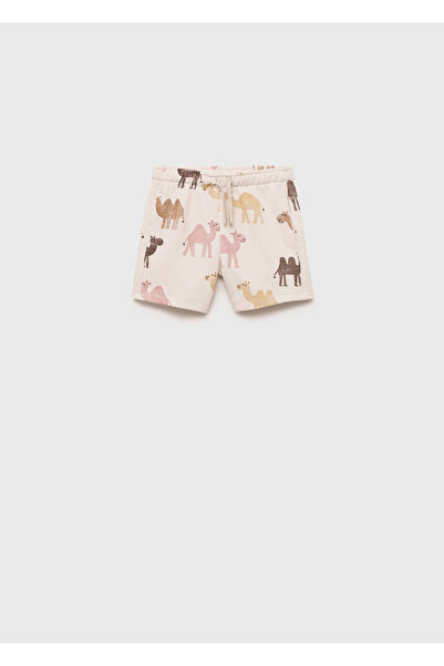 MANGO Baby Deve desenli bermuda şort