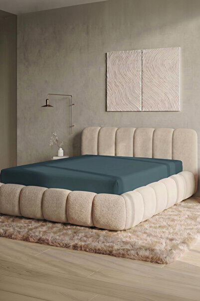 TEOHOMELİNENS 190 Gsm, 95% Cotton 5% Elastane Single Jersey Fitted Sheet Doub...