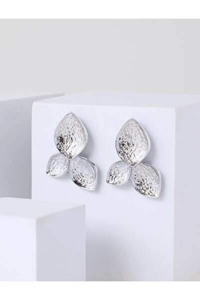 Jimmy Key Silver Color Leaf Shaped Dangle Elegant Earrings