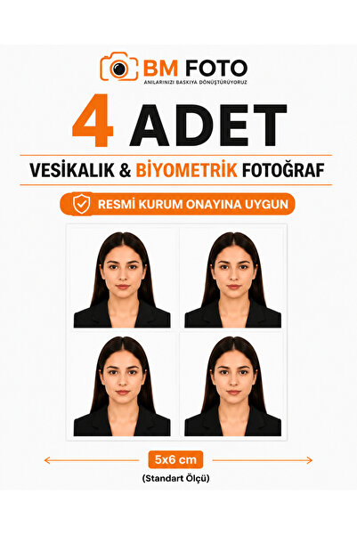Böcek Medya 4 Adet Vesikalık & Biyometrik Fotoğraf Baskısı