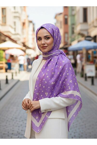 Vissona %100 Saf İpek Şal İnce Saten Vual Dokuma Fresh 90x210 Şal
